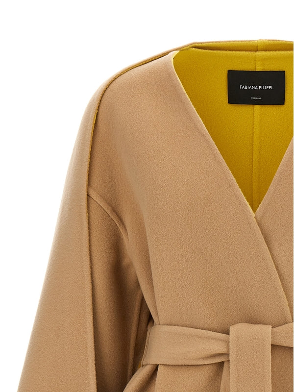 Wool Cashmere
  Belt Cape