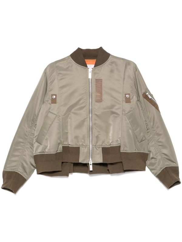 Asymmetric
  Nylon Bomber Jacket