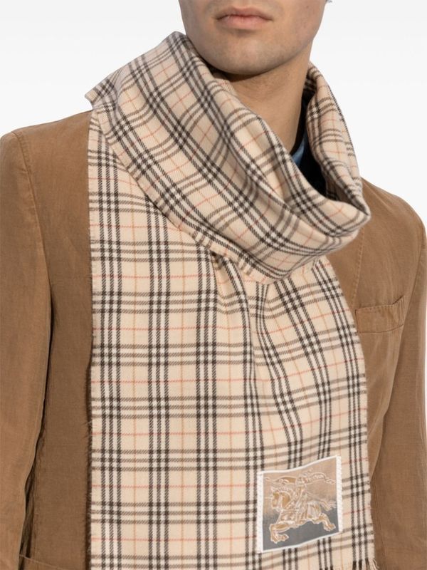 Ekd Label Check Wool Scarf