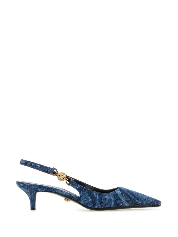 Baroque Denim Slingback
  Heels