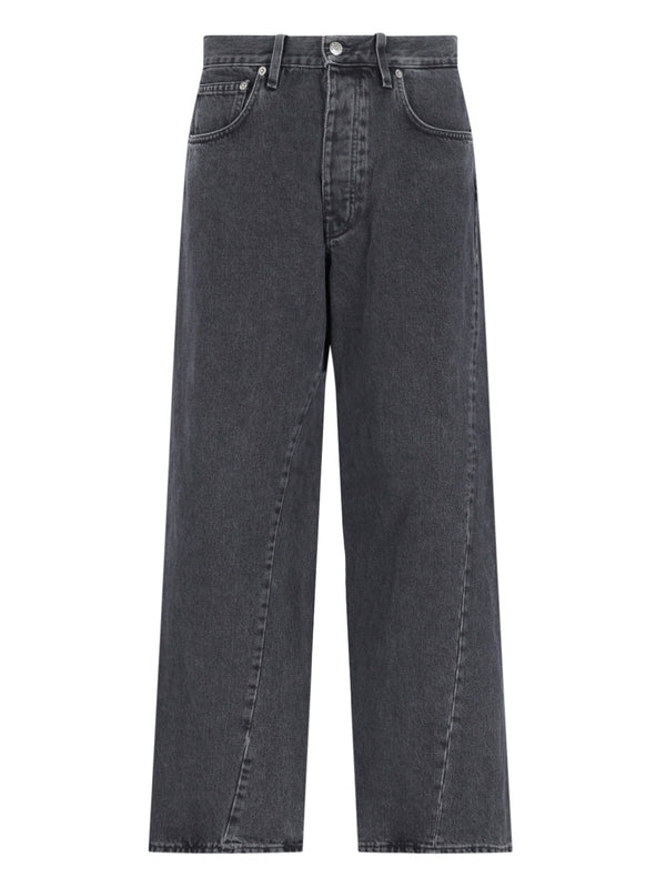 Wide Twist Denim Pants