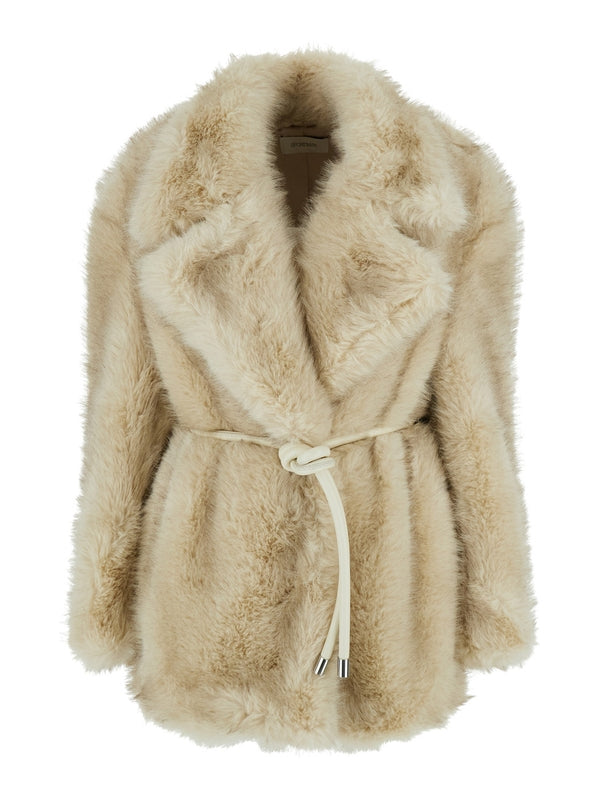 Sportmax Beige Fur & Shearling