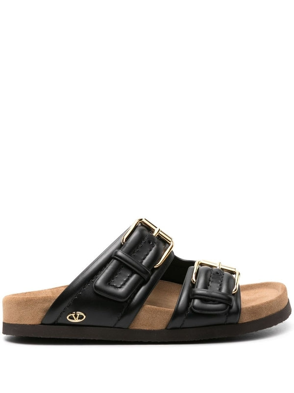 V Logo Decoration Double Strap Sandal