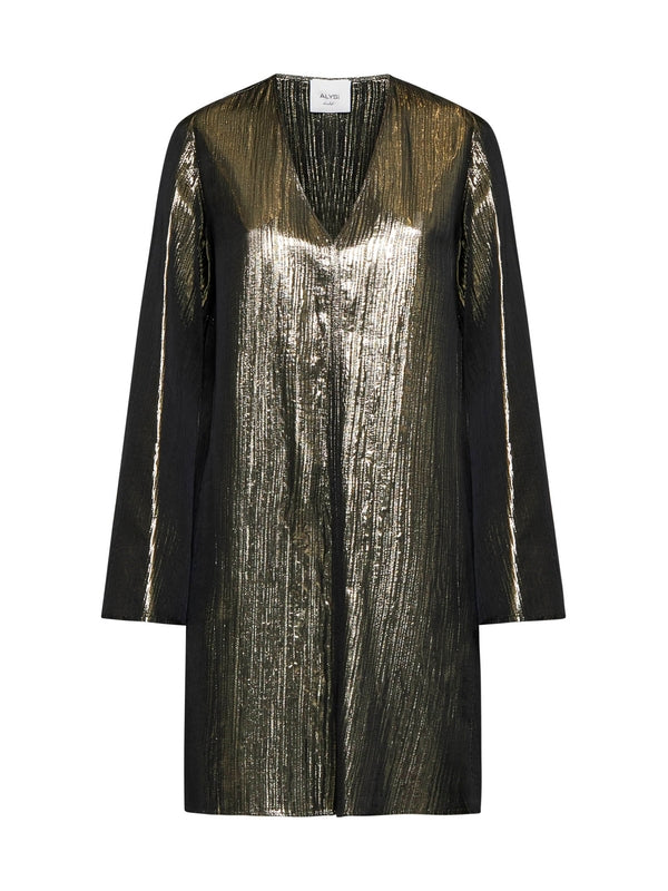 Metallic V-Neck Dress