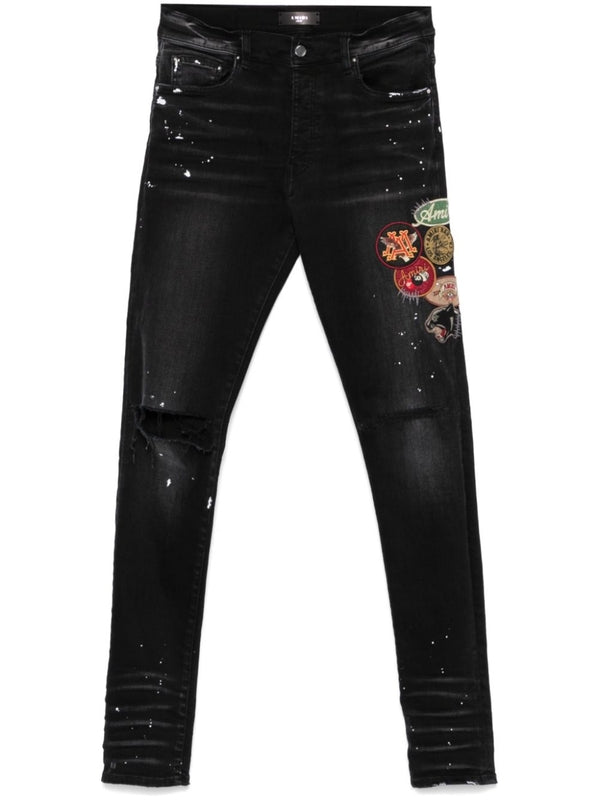 Patch Detail Distressed Denim
  Pants