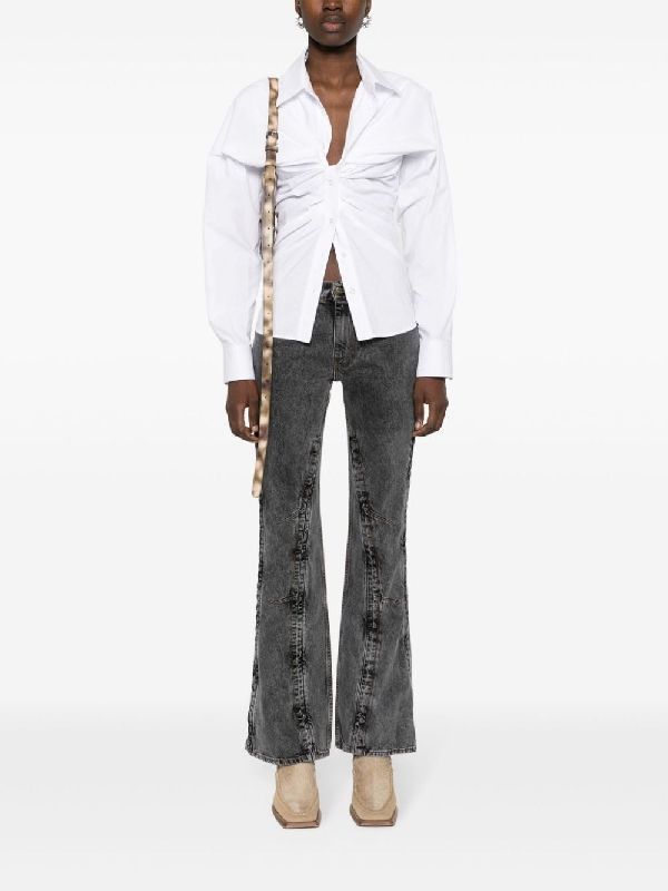 Low Waist Slim Flare Denim Pants