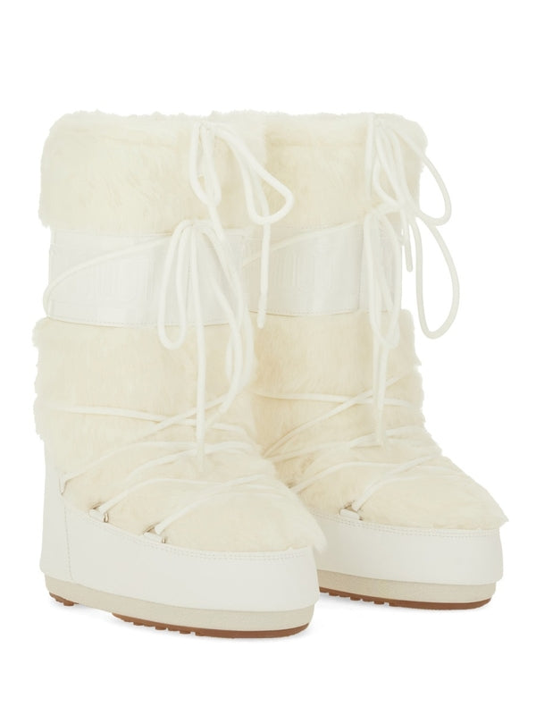 Moon Boot White Lace-Up Boots
