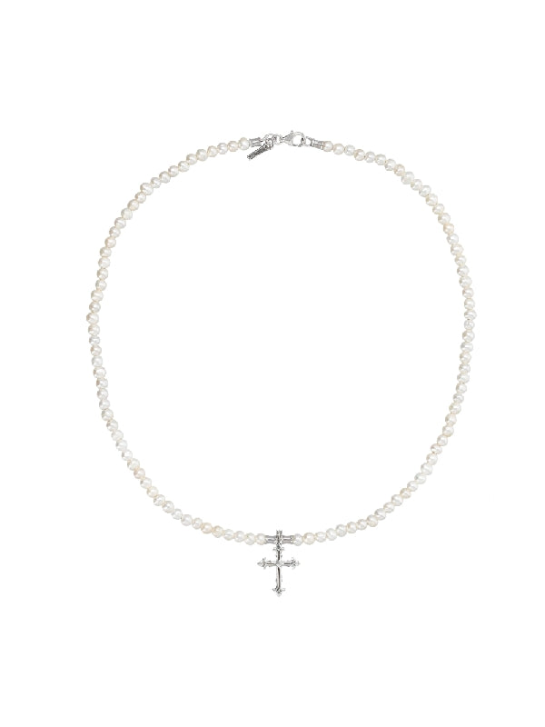 Cross Pendant Pearl Necklace