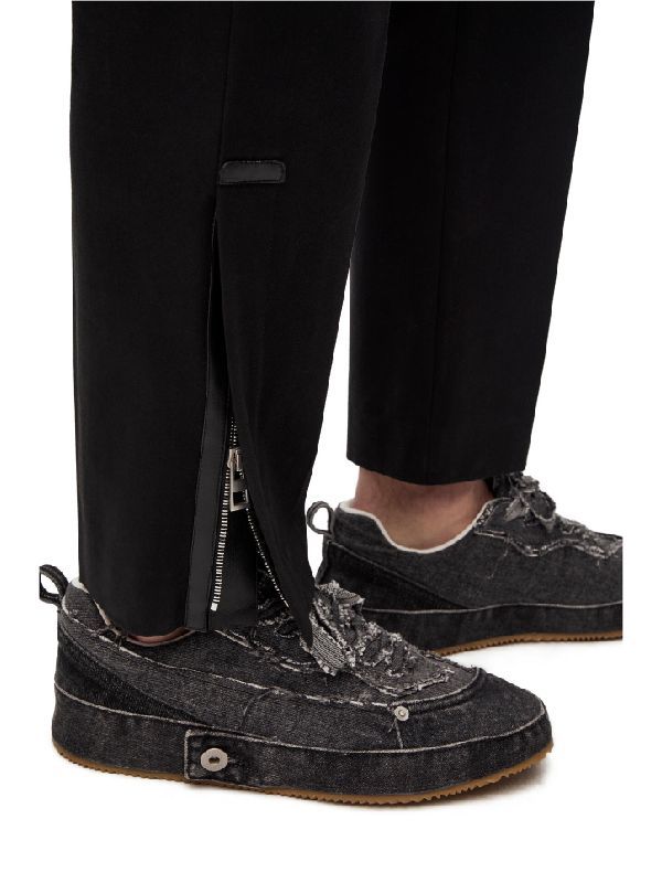 Zipper Hem Detail Cotton Pants
