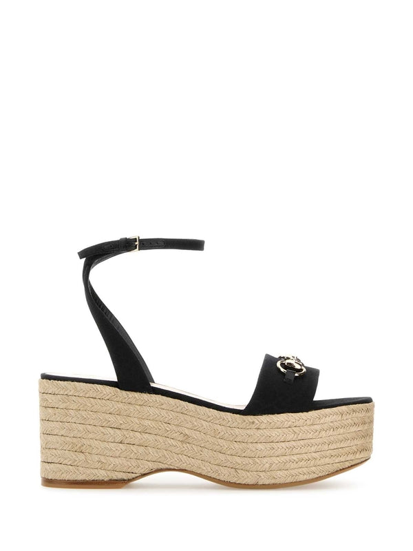 Gucci Black Wedge Sandals