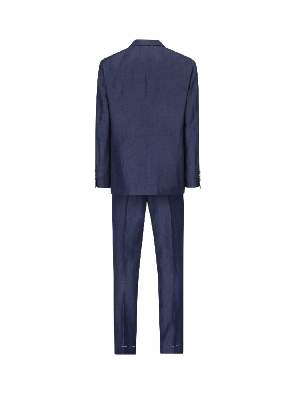 Double-breasted Wool Linen Suit