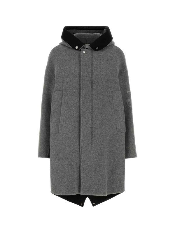 Virgin Wool Hooded Coat