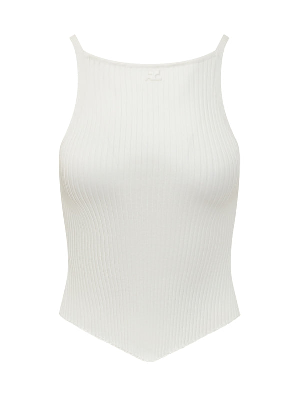 Ribbed Viscose Blend Tank Top