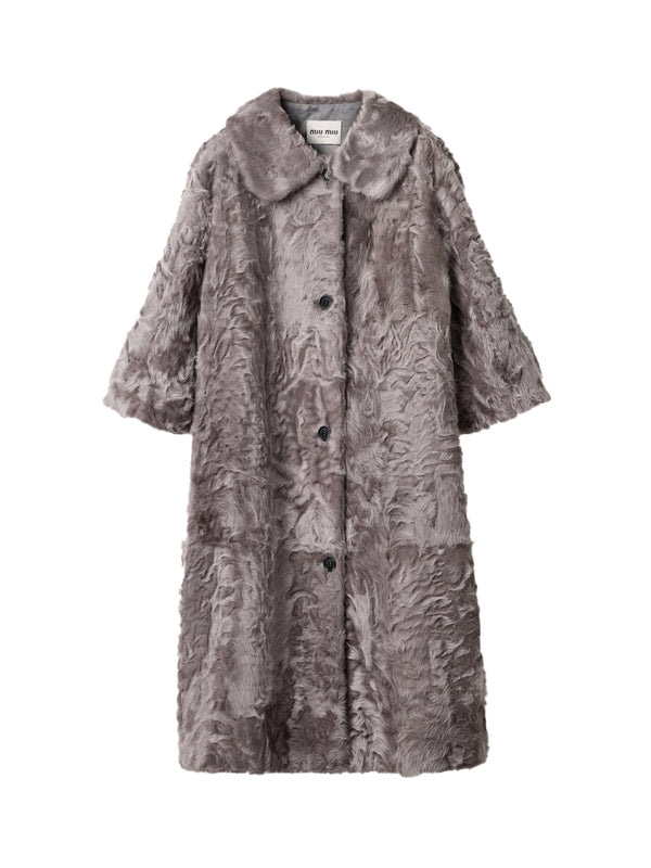 Cloudy Lambskin Fur Coat