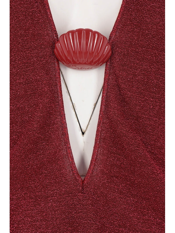 Oseree Burgundy Mini Dress