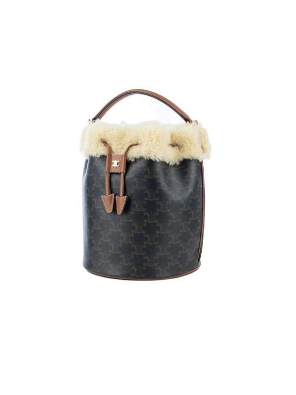 Clara Triophe Shearling Bucket Bag