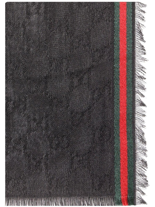 Web Detail GG Silk Cotton Scarf