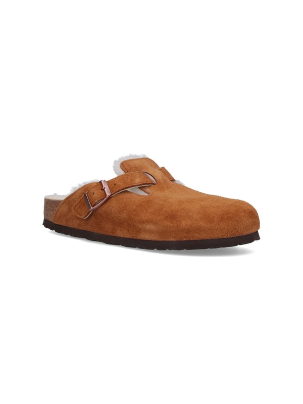 Boston Shearling Suede Mules