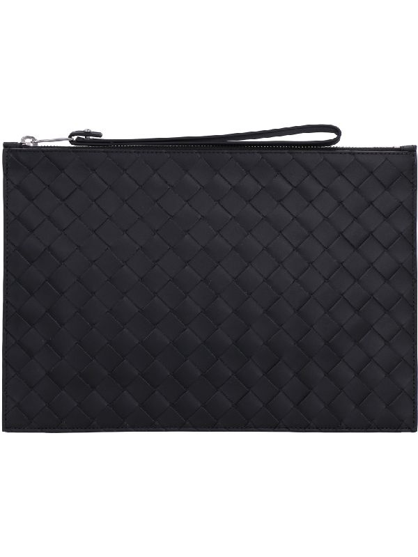 Intrecciato Calfskin Clutch Bag