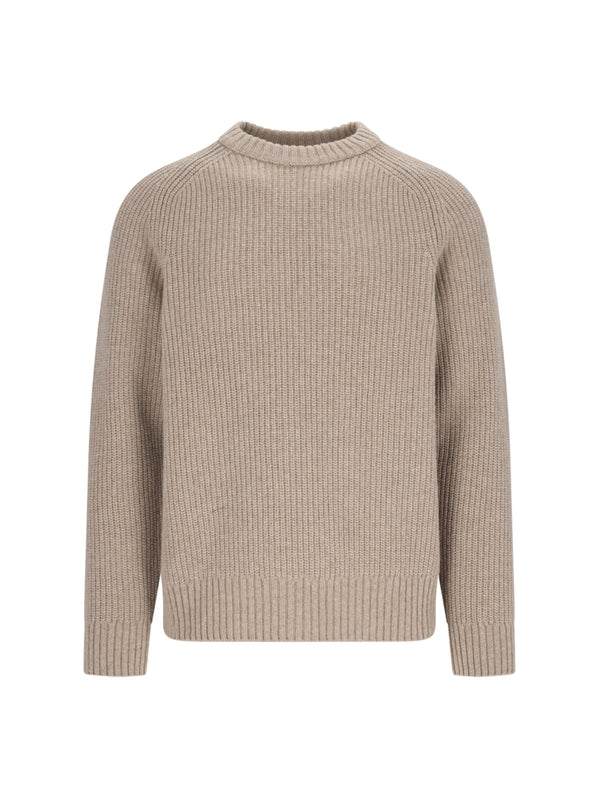 Crewneck Ribbed Wool Knit