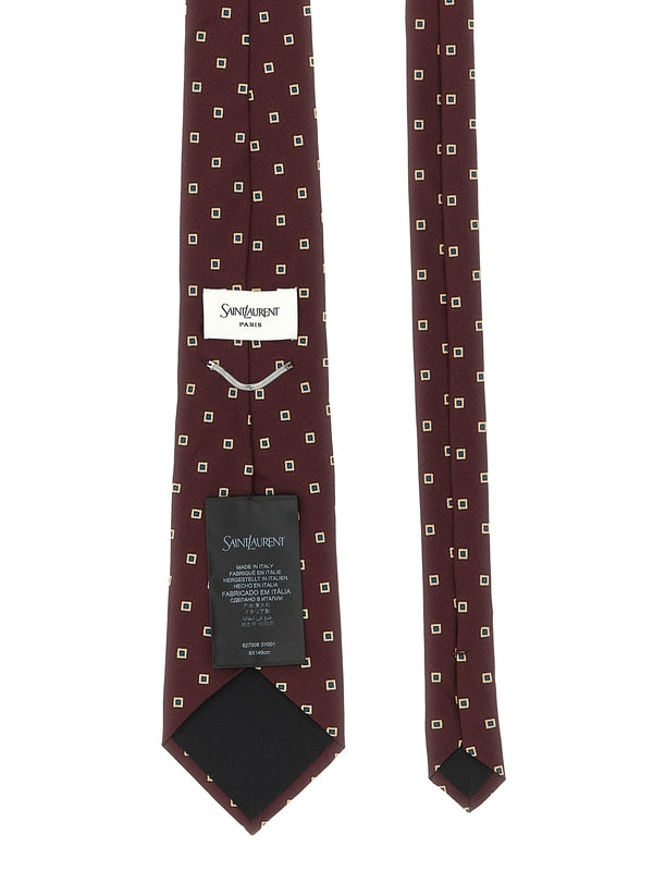Saint Laurent Burgundy Neck Ties