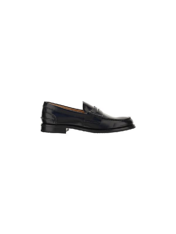 Black Leather Penny Loafers