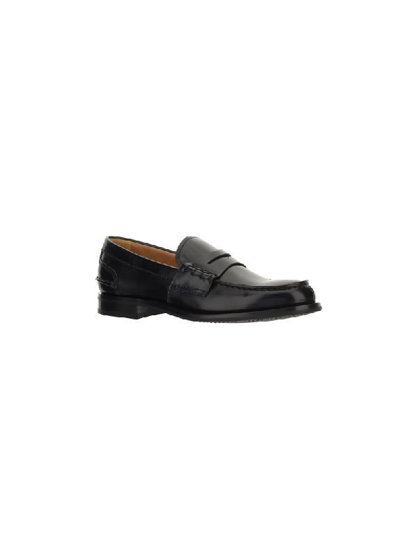 Black Leather Penny Loafers