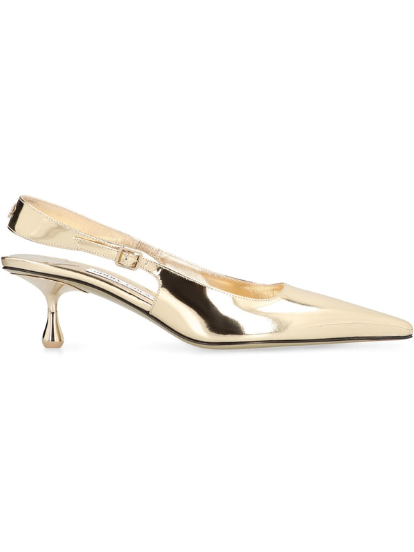 Amel Metallic Leather Slingback Heels