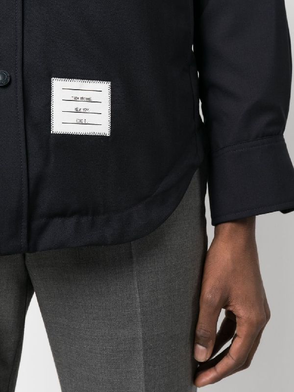 Diagonal Bar Logo Wool Shirt