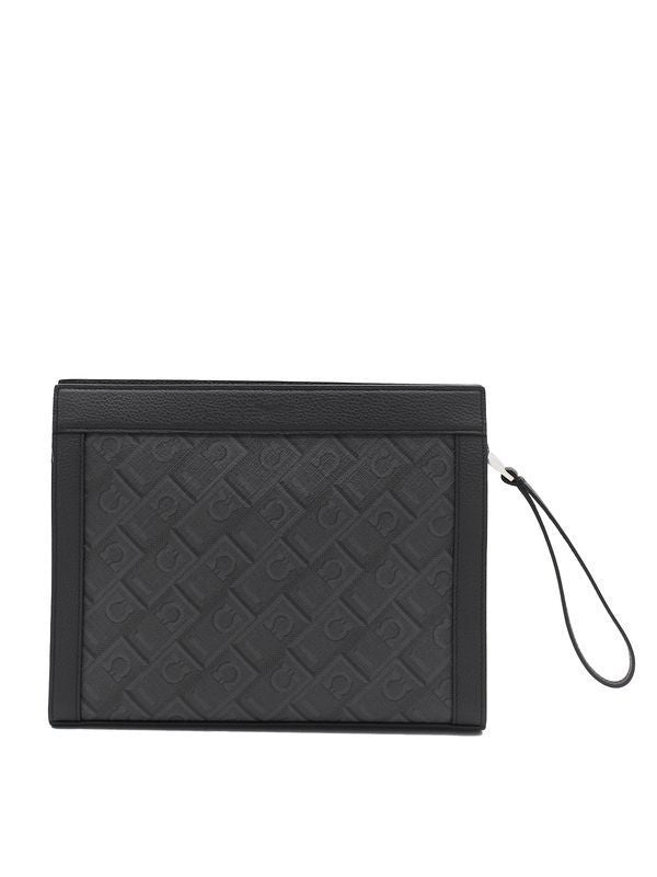 Allover Gancini Pattern Clutch Bag