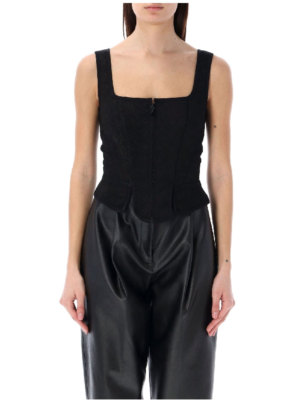 Moon Daimang Jacquard Corset Top