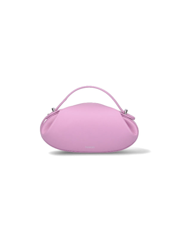 Pink Leather Dinner Roll Bag