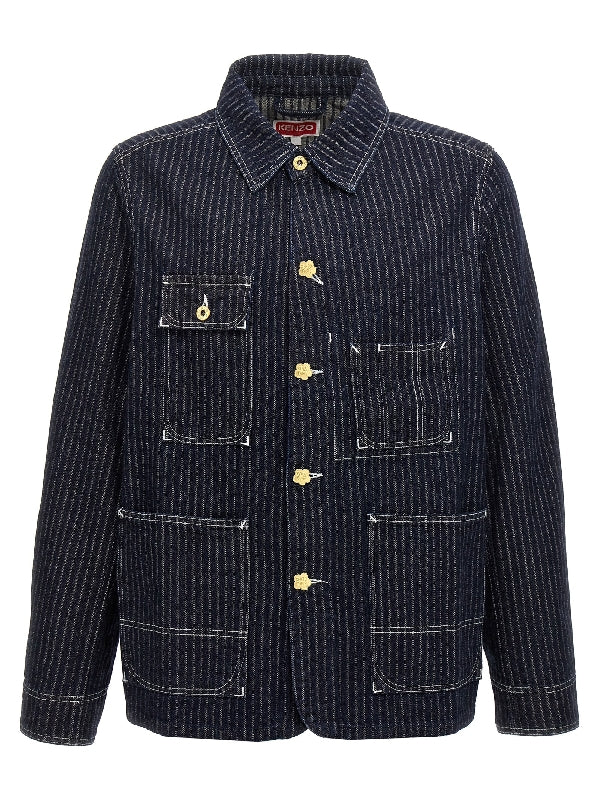 Back Logo Stripe Denim Jacket