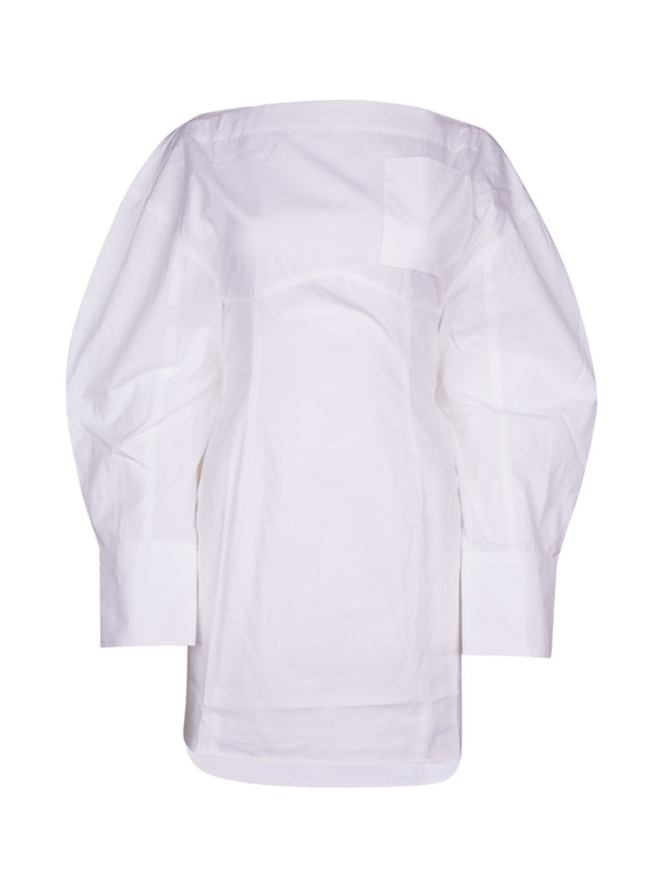 Puff Sleeve Cotton Mini Dress