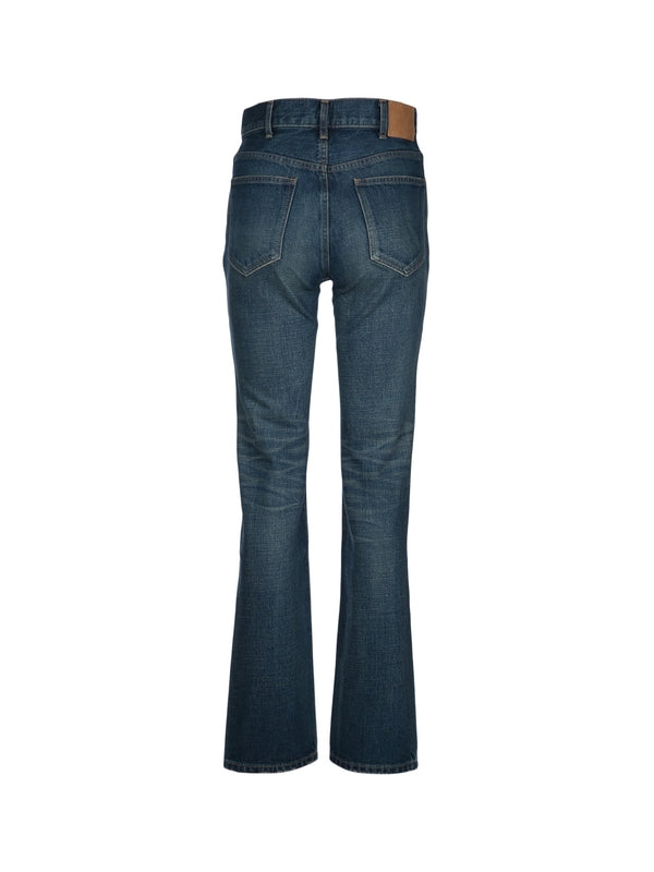 Back Logo Patch Denim Flare Pants