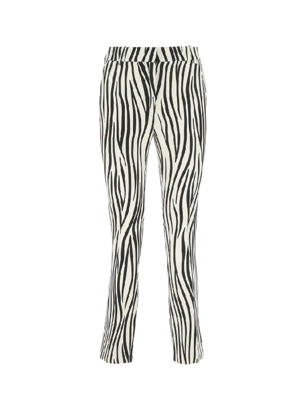 Zebra Pattern Wool Blend Pants