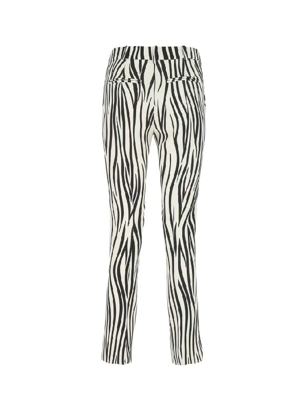 Zebra Pattern Wool Blend Pants