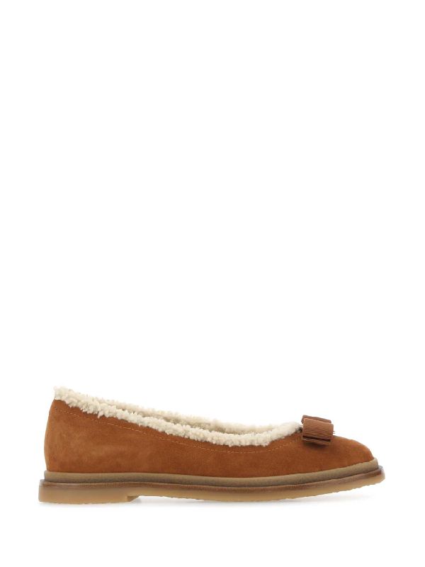 Varina Suede Shearling Flats