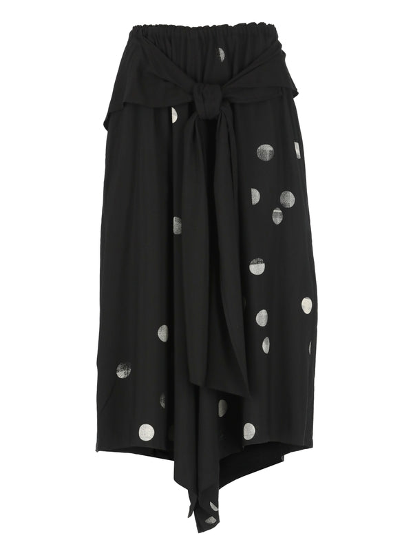 Dot Pattern Asymmetric Midi Skirt