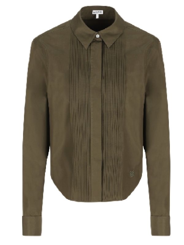 Pleated Anagram Hem Shirt