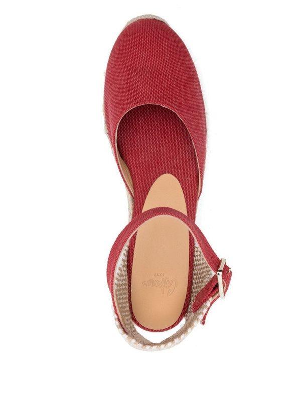 Red Wedge Sandals
