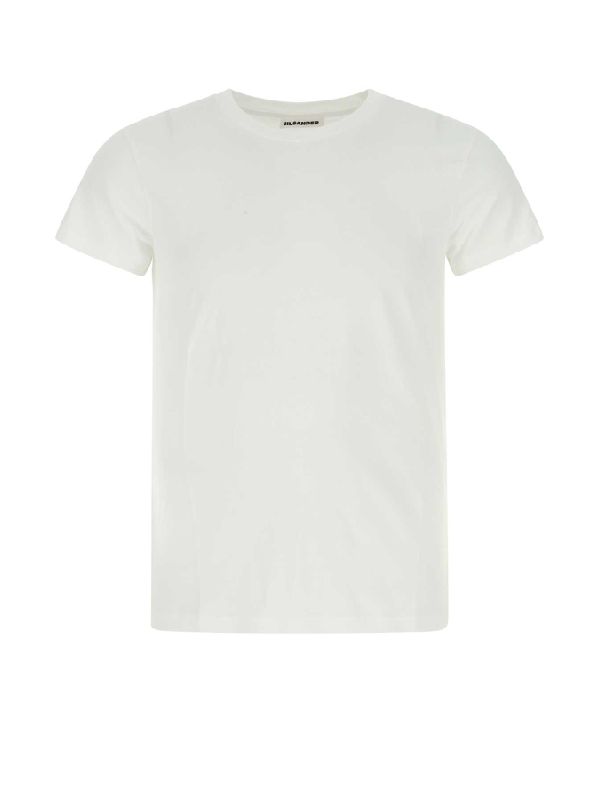 White Cotton Crewneck T-shirt