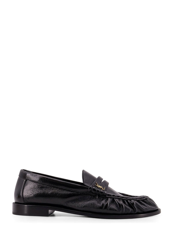 Cassandra Logo Leather Penny Loafers