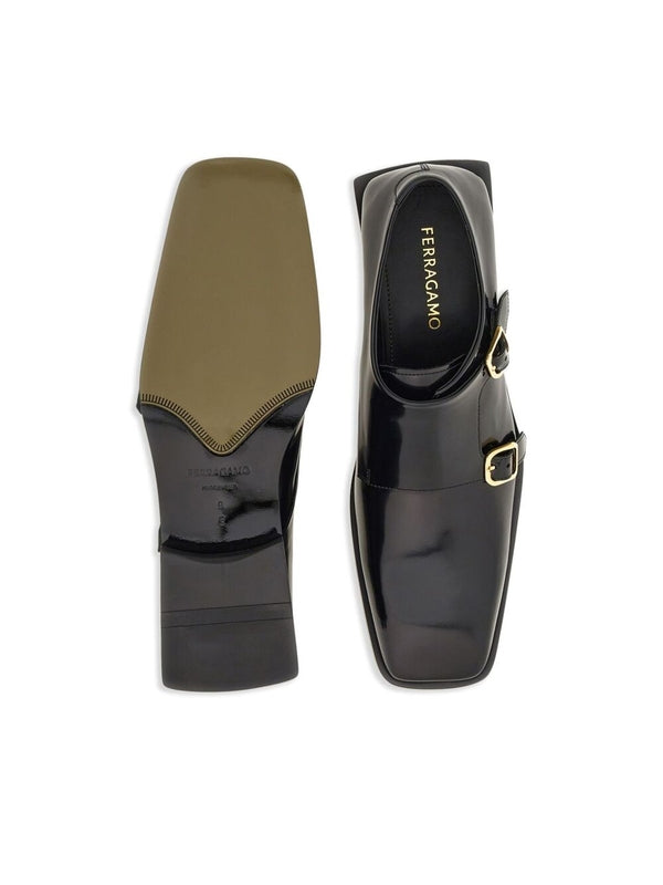 Double Monk Strap Calfskin Shoes