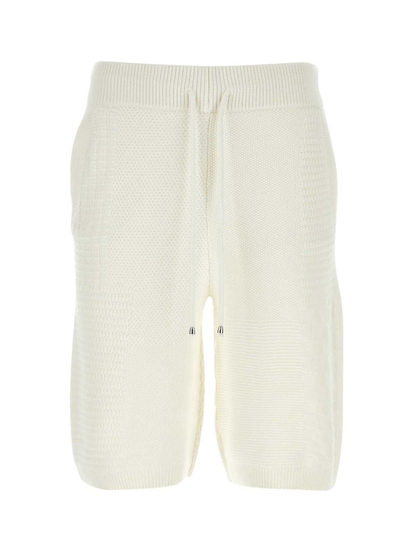 White Knit Bermuda Pants