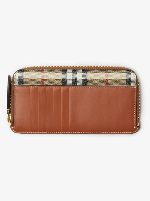 Check Fabric Leather Zip Long
  Wallet