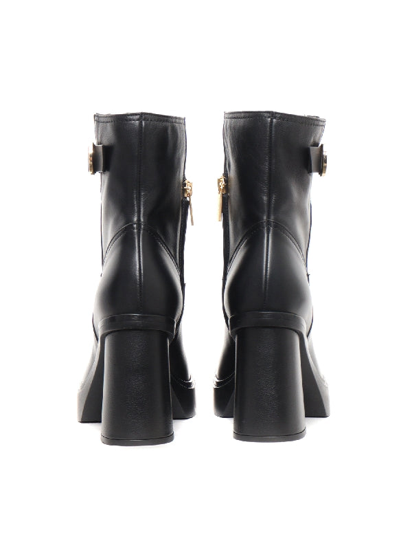 Buckle Strap Platform Boots Heel