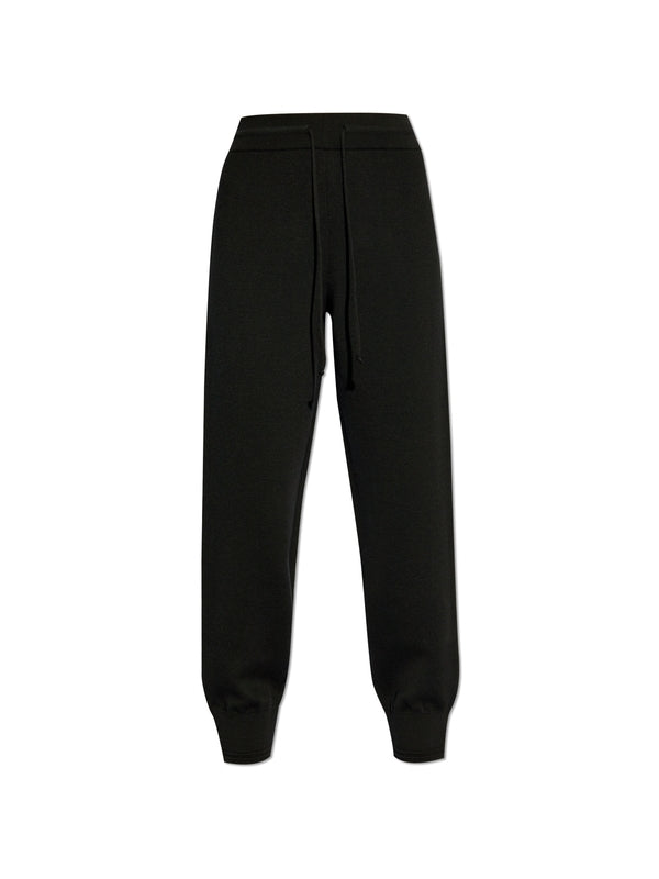 Logo Embroidered Wool Blend Jogger Pants