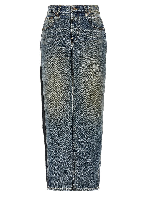 Devon Side Slit Denim Skirt