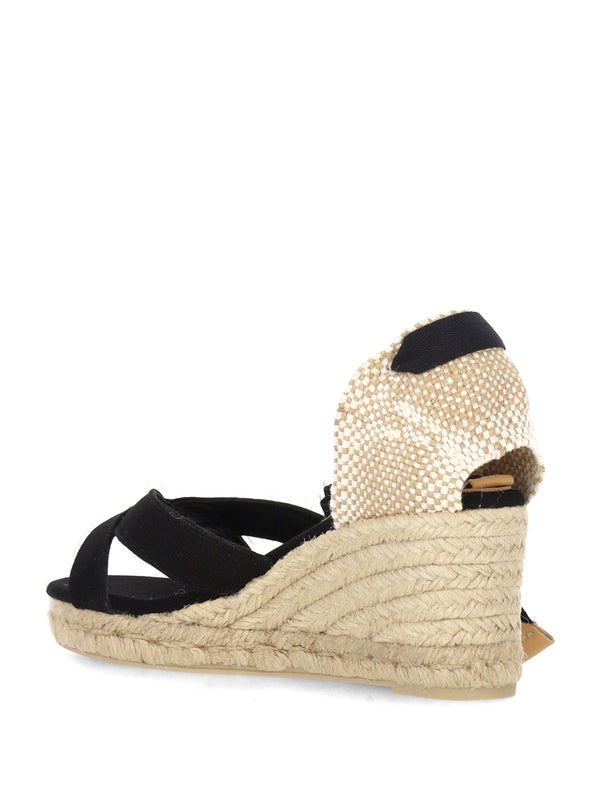 Castañer Black Wedge Sandals